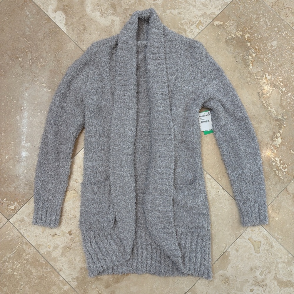 Nordstrom Heather Gray Textured Cardigan